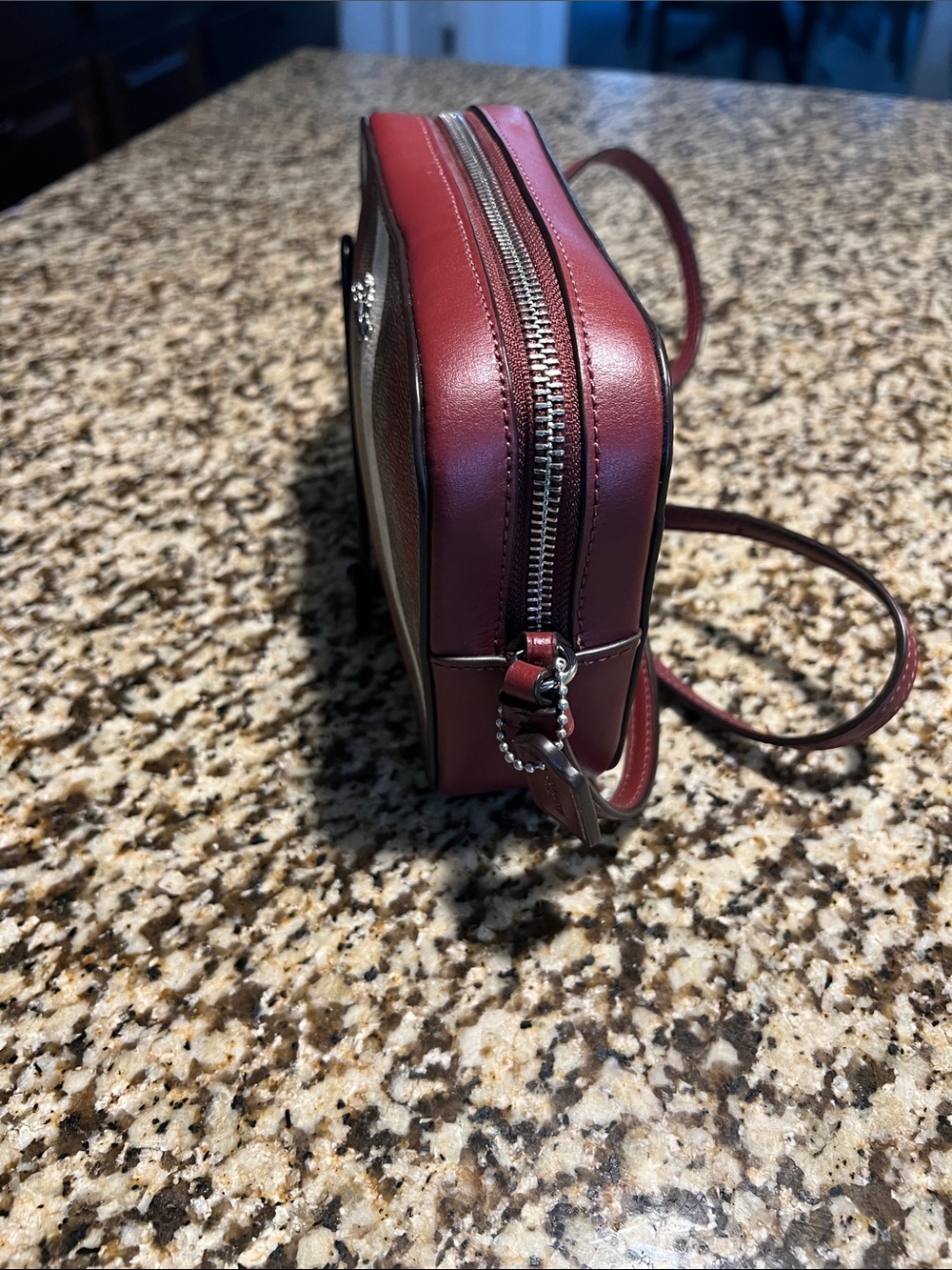 COACH SIGNATURE LOGO CANDY DIAGONAL STRIPE CAMARA CROSS BODY BAG - Picture 3 of 5